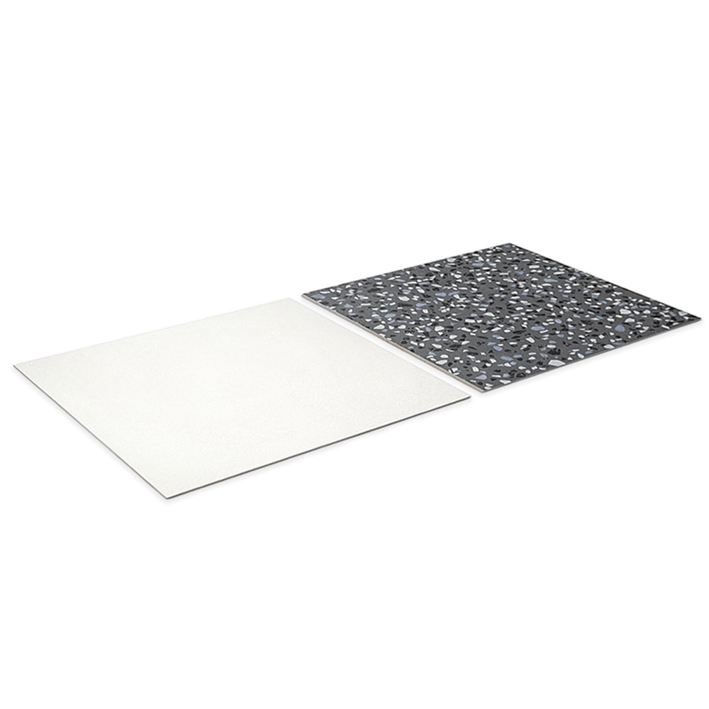 Terrazzo 2.0 24"x24" Checkerboard Minimal White & Classic Dk Grey Porcelain Matte Tile