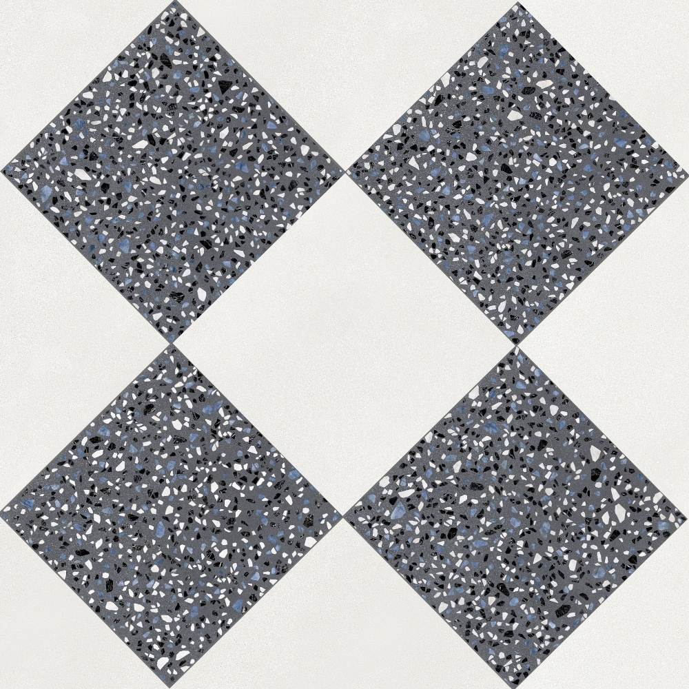 Terrazzo 2.0 24"x24" Checkerboard Minimal White & Classic Dk Grey Porcelain Matte Tile