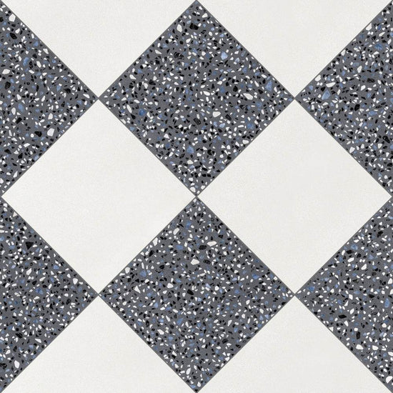 Terrazzo 2.0 24"x24" Checkerboard Minimal White & Classic Dk Grey Porcelain Matte Tile
