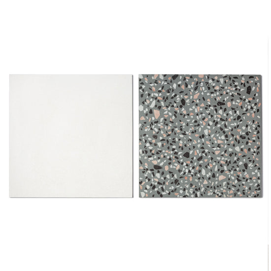 Terrazzo 2.0 24"x24" Checkerboard Minimal White & Classic Green Porcelain Matte Tile