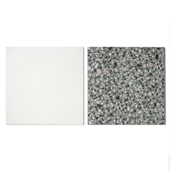 Terrazzo 2.0 24"x24" Checkerboard Minimal White & Classic Green Porcelain Matte Tile