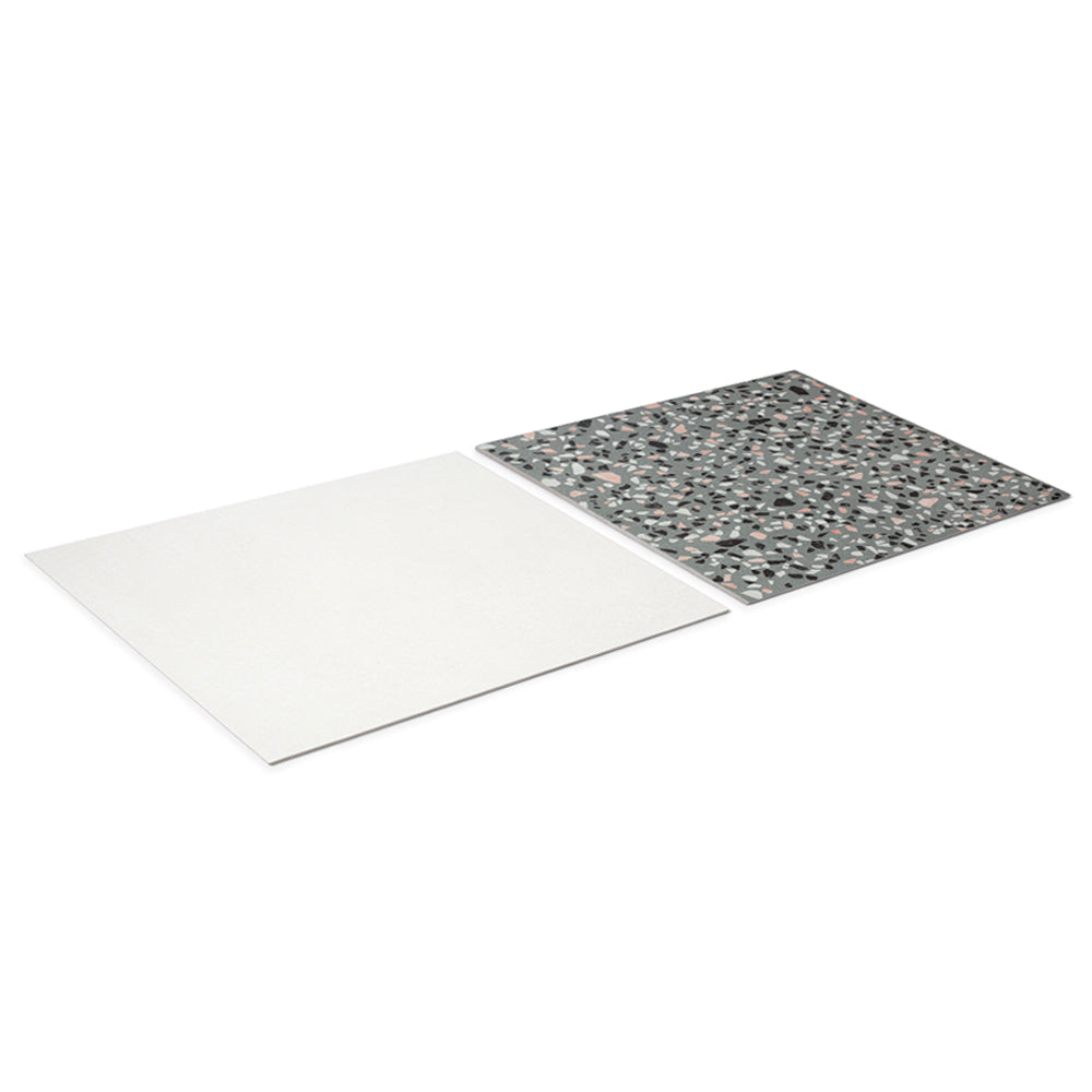 Terrazzo 2.0 24"x24" Checkerboard Minimal White & Classic Green Porcelain Matte Tile
