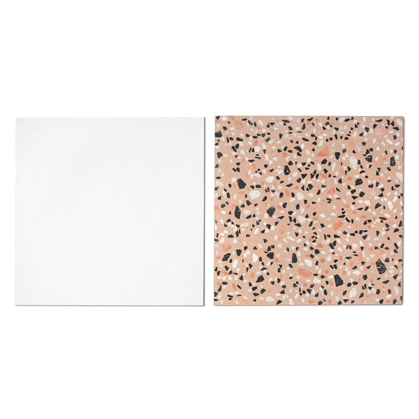 Terrazzo 2.0 24"x24" Checkerboard Minimal White & Classic Pink Porcelain Matte Tile