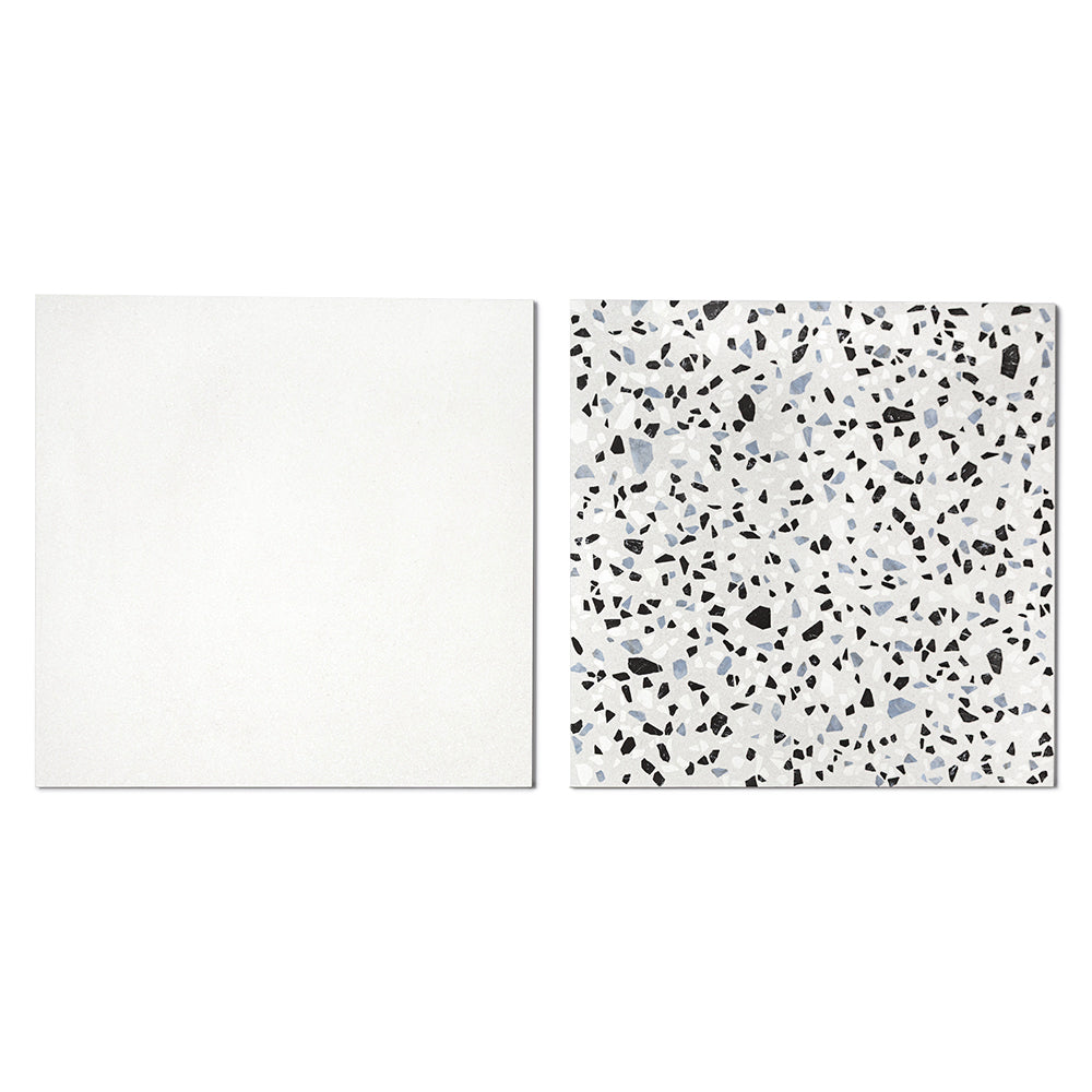 Terrazzo 2.0 24"x24" Checkerboard Minimal White & Classic White Porcelain Matte Tile