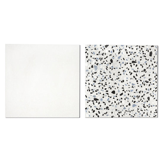 Terrazzo 2.0 24"x24" Checkerboard Minimal White & Classic White Porcelain Matte Tile
