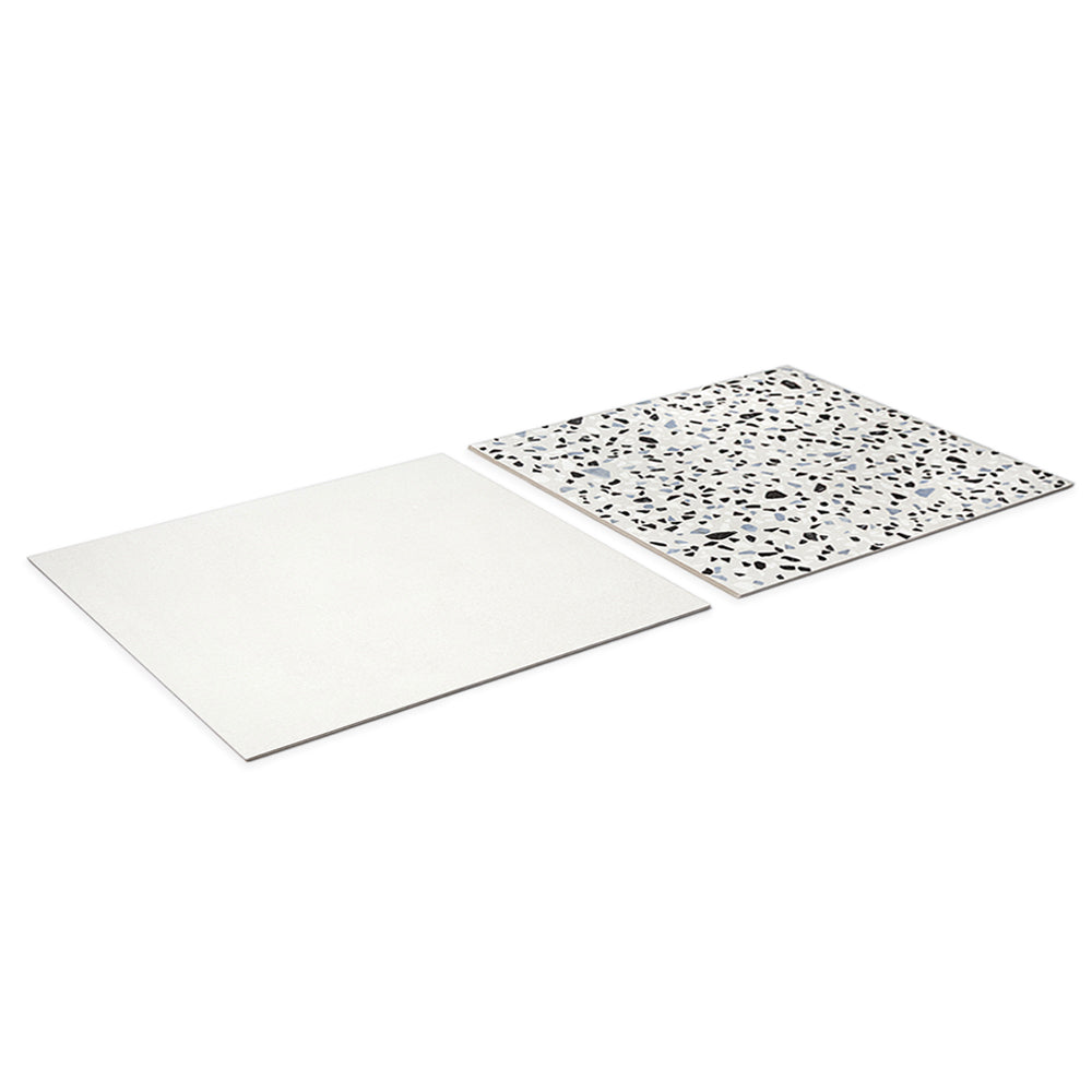 Terrazzo 2.0 24"x24" Checkerboard Minimal White & Classic White Porcelain Matte Tile