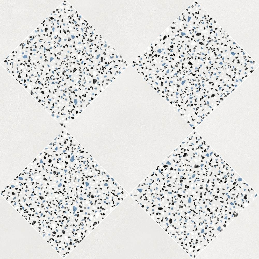 Terrazzo 2.0 24"x24" Checkerboard Minimal White & Classic White Porcelain Matte Tile