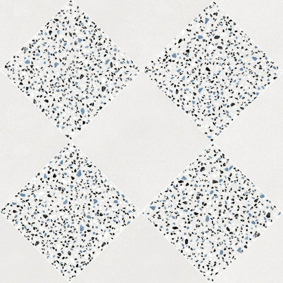 Terrazzo 2.0 24"x24" Checkerboard Minimal White & Classic White Porcelain Matte Tile