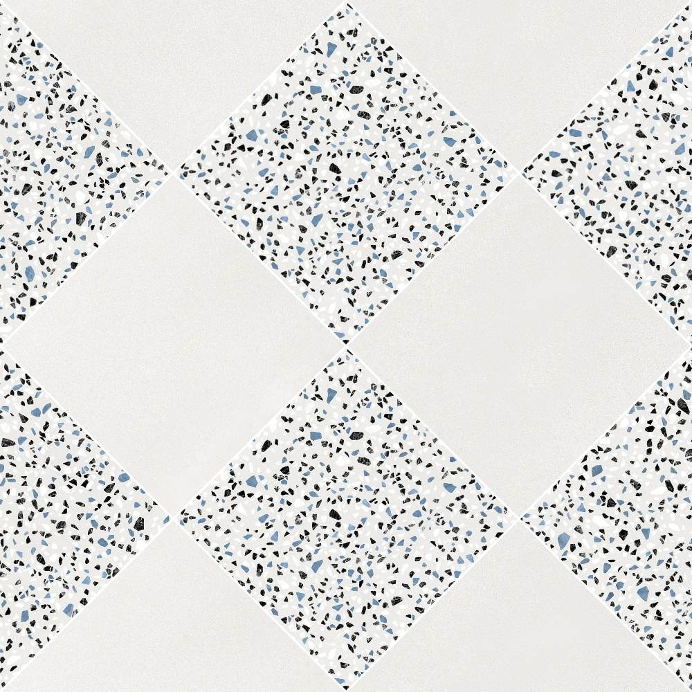 Terrazzo 2.0 24"x24" Checkerboard Minimal White & Classic White Porcelain Matte Tile
