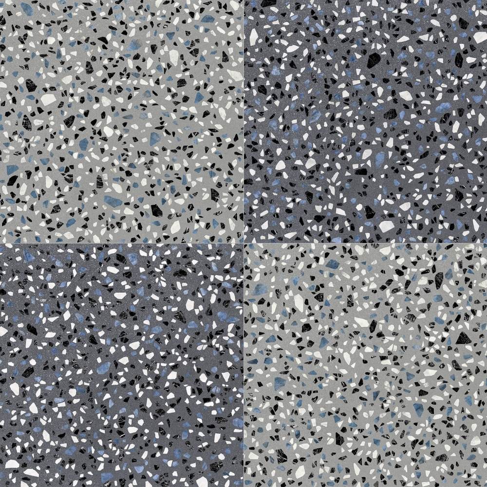 Terrazzo 2.0 24"x24" Checkerboard Classic Dk Grey & Classic Grey Porcelain Matte Tile