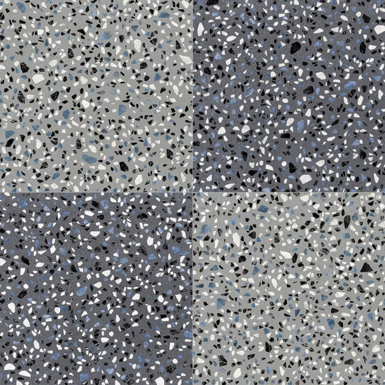 Terrazzo 2.0 24"x24" Checkerboard Classic Dk Grey & Classic Grey Porcelain Matte Tile