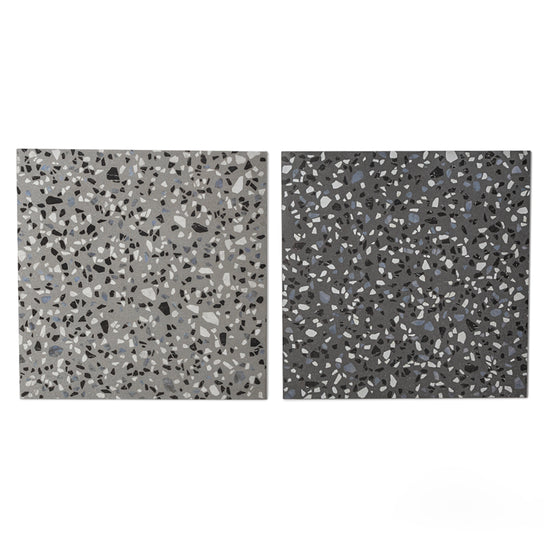 Terrazzo 2.0 24"x24" Checkerboard Classic Dk Grey & Classic Grey Porcelain Matte Tile