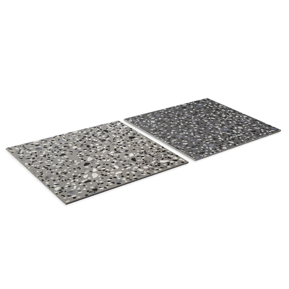 Terrazzo 2.0 24"x24" Checkerboard Classic Dk Grey & Classic Grey Porcelain Matte Tile