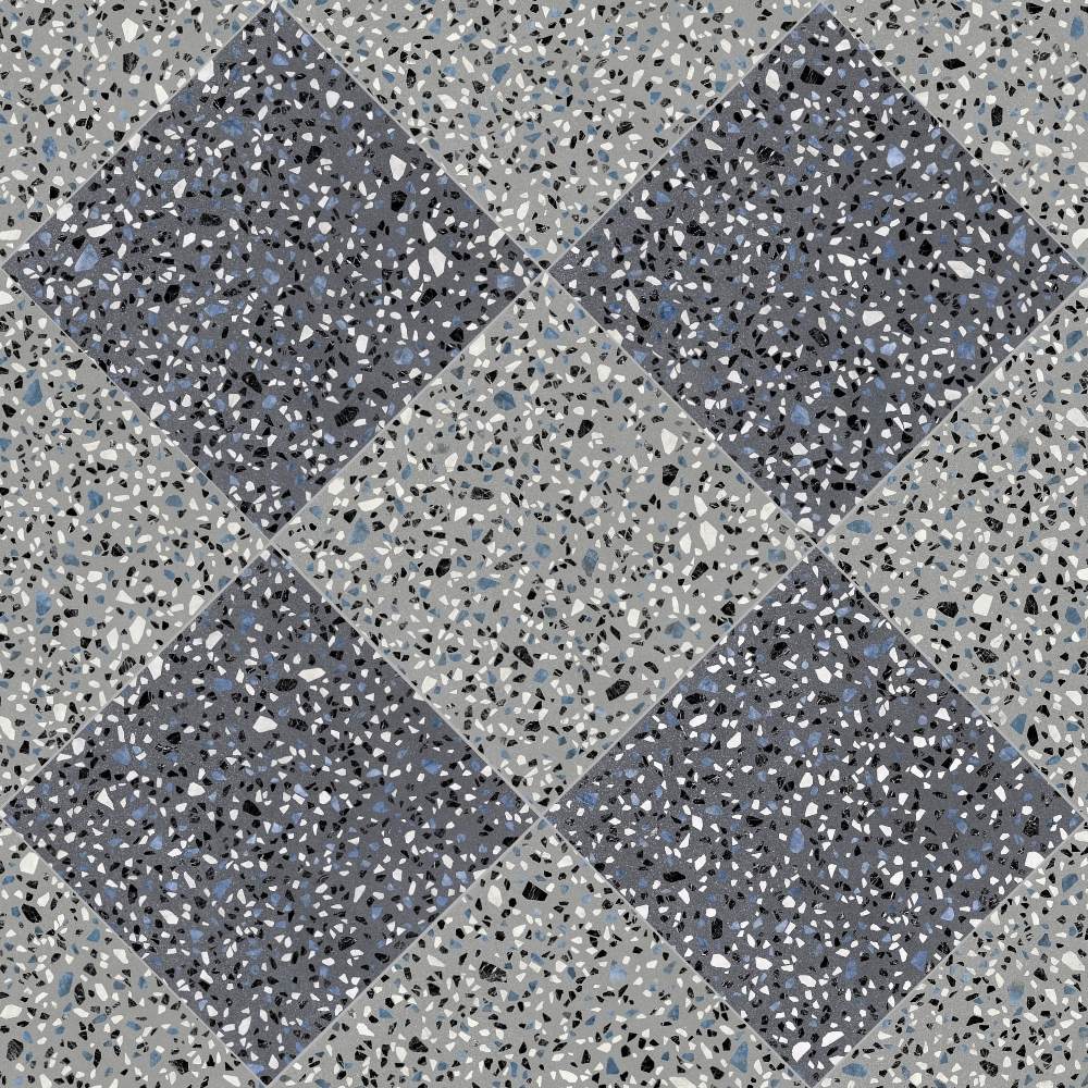 Terrazzo 2.0 24"x24" Checkerboard Classic Dk Grey & Classic Grey Porcelain Matte Tile