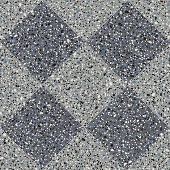 Terrazzo 2.0 24"x24" Checkerboard Classic Dk Grey & Classic Grey Porcelain Matte Tile
