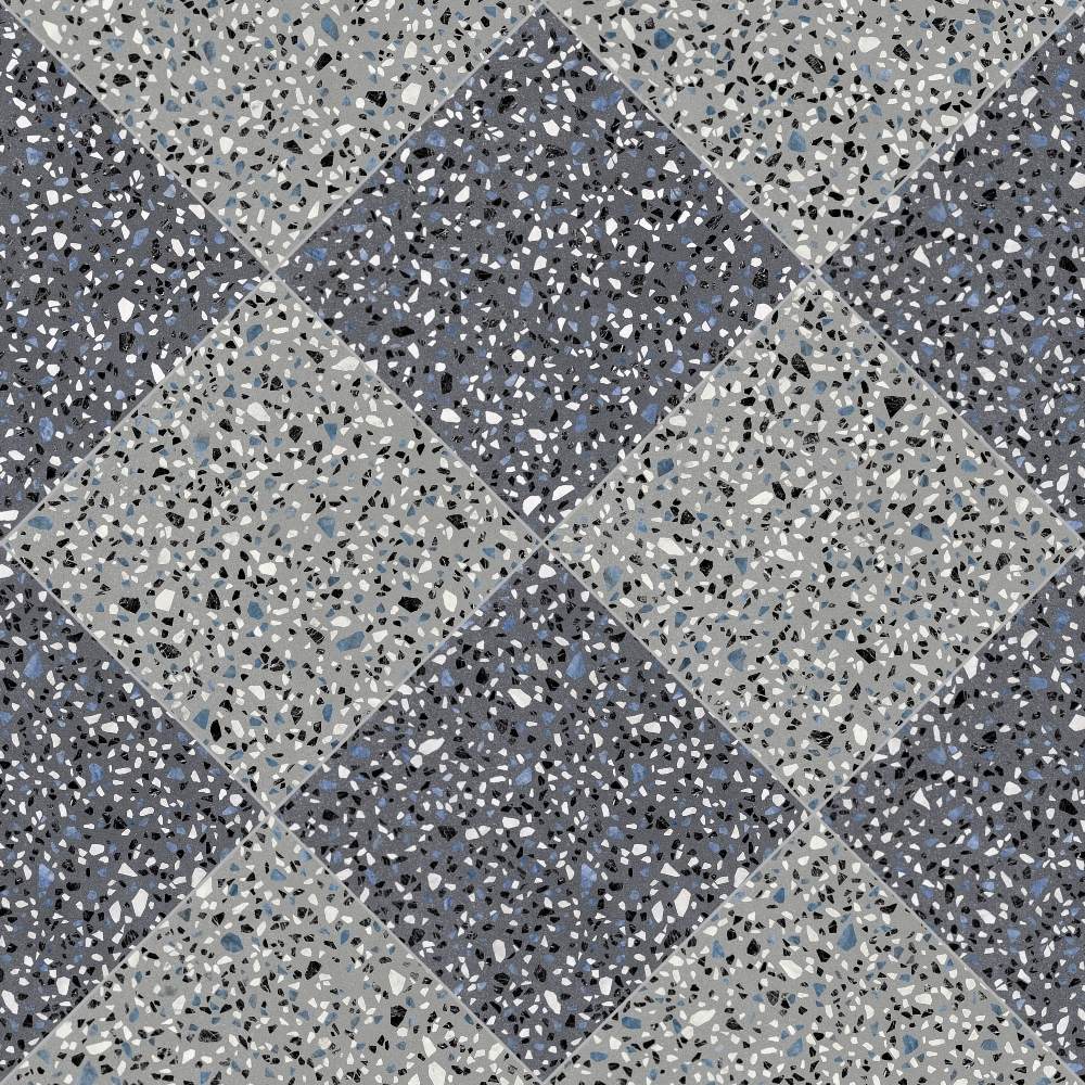 Terrazzo 2.0 24"x24" Checkerboard Classic Dk Grey & Classic Grey Porcelain Matte Tile
