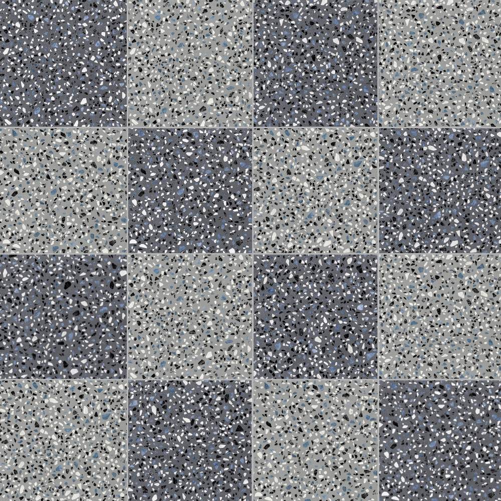 Terrazzo 2.0 24"x24" Checkerboard Classic Dk Grey & Classic Grey Porcelain Matte Tile