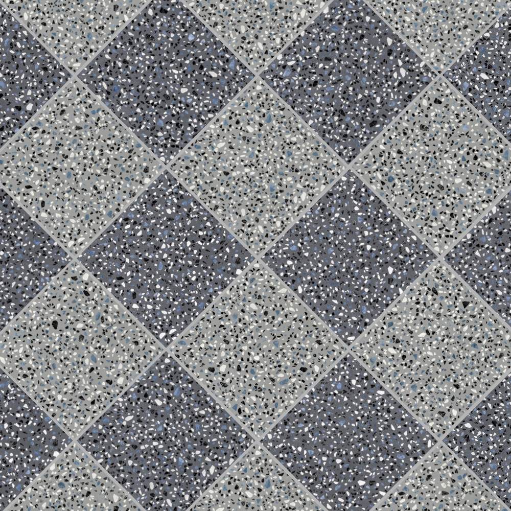 Terrazzo 2.0 24"x24" Checkerboard Classic Dk Grey & Classic Grey Porcelain Matte Tile
