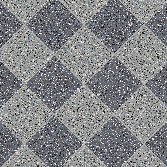 Terrazzo 2.0 24"x24" Checkerboard Classic Dk Grey & Classic Grey Porcelain Matte Tile