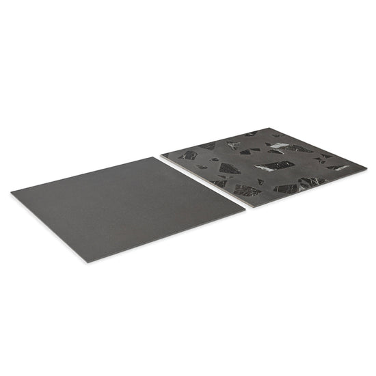 Terrazzo 2.0 24"x24" Checkerboard Minimal Dk Grey & Rock Dk Grey Porcelain Matte Tile