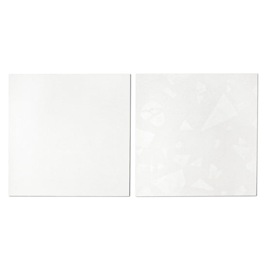 Terrazzo 2.0 24"x24" Checkerboard Minimal White & Rock White Porcelain Matte Tile