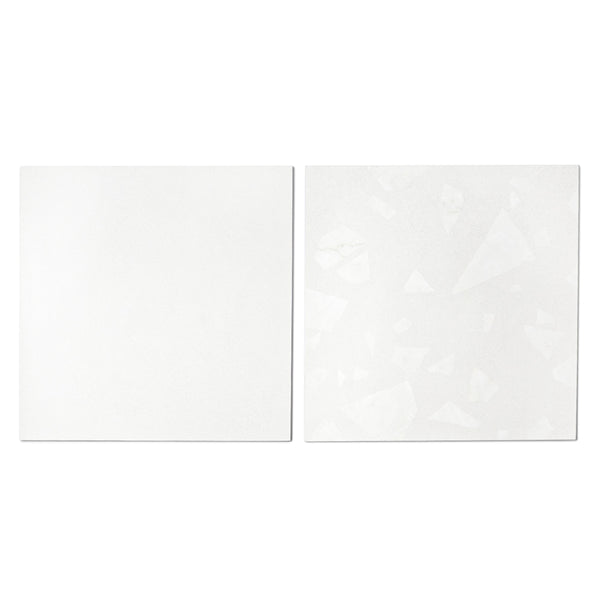 Terrazzo 2.0 24"x24" Checkerboard Minimal White & Rock White Porcelain Matte Tile