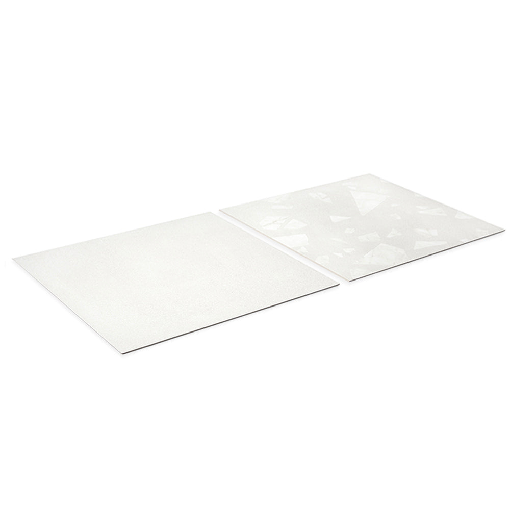 Terrazzo 2.0 24"x24" Checkerboard Minimal White & Rock White Porcelain Matte Tile