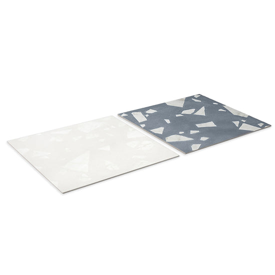 Terrazzo 2.0 24"x24" Checkerboard Rock White & Rock Blue Porcelain Matte Tile