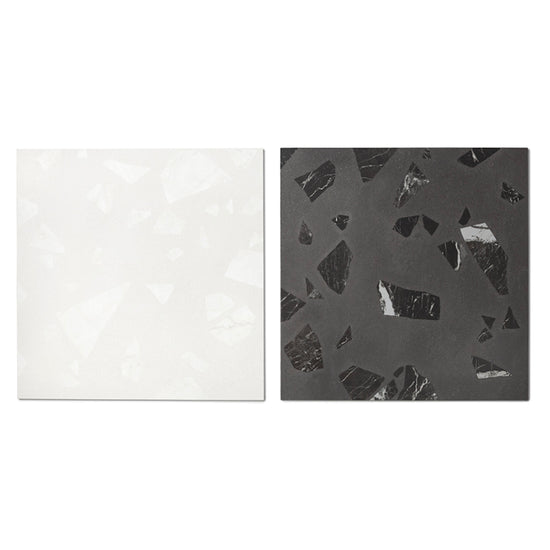 Terrazzo 2.0 24"x24" Checkerboard Rock White & Rock Dk Grey Porcelain Matte Tile
