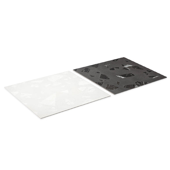 Terrazzo 2.0 24"x24" Checkerboard Rock White & Rock Dk Grey Porcelain Matte Tile