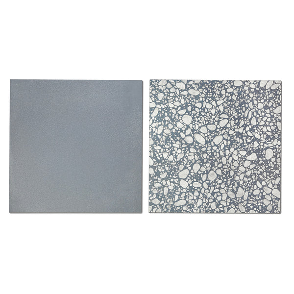 Terrazzo 2.0 24"x24" Checkerboard Minimal Blue & Pop Blue Porcelain Matte Tile