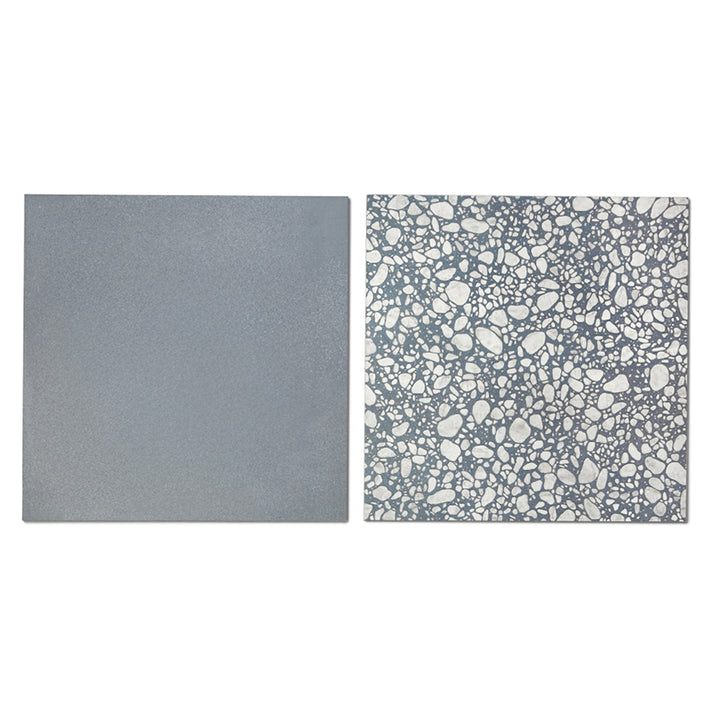 Terrazzo 2.0 24"x24" Checkerboard Minimal Blue & Pop Blue Porcelain Matte Tile