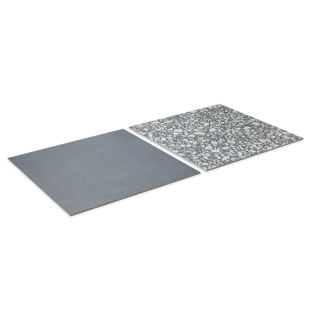 Terrazzo 2.0 24"x24" Checkerboard Minimal Blue & Pop Blue Porcelain Matte Tile