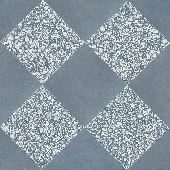 Terrazzo 2.0 24"x24" Checkerboard Minimal Blue & Pop Blue Porcelain Matte Tile