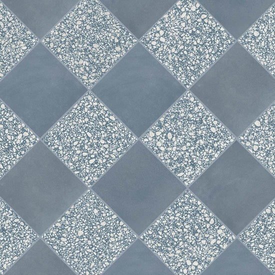 Terrazzo 2.0 24"x24" Checkerboard Minimal Blue & Pop Blue Porcelain Matte Tile