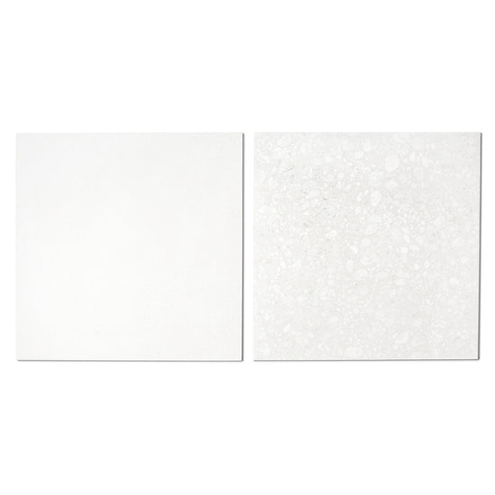 Terrazzo 2.0 24"x24" Checkerboard Minimal White & Pop White Porcelain Matte Tile