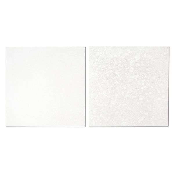 Terrazzo 2.0 24"x24" Checkerboard Minimal White & Pop White Porcelain Matte Tile