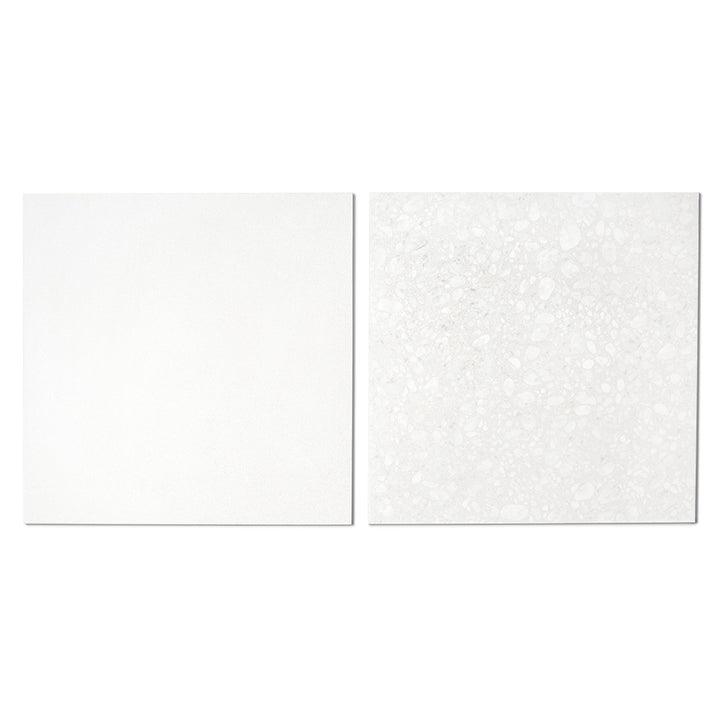 Terrazzo 2.0 24"x24" Checkerboard Minimal White & Pop White Porcelain Matte Tile