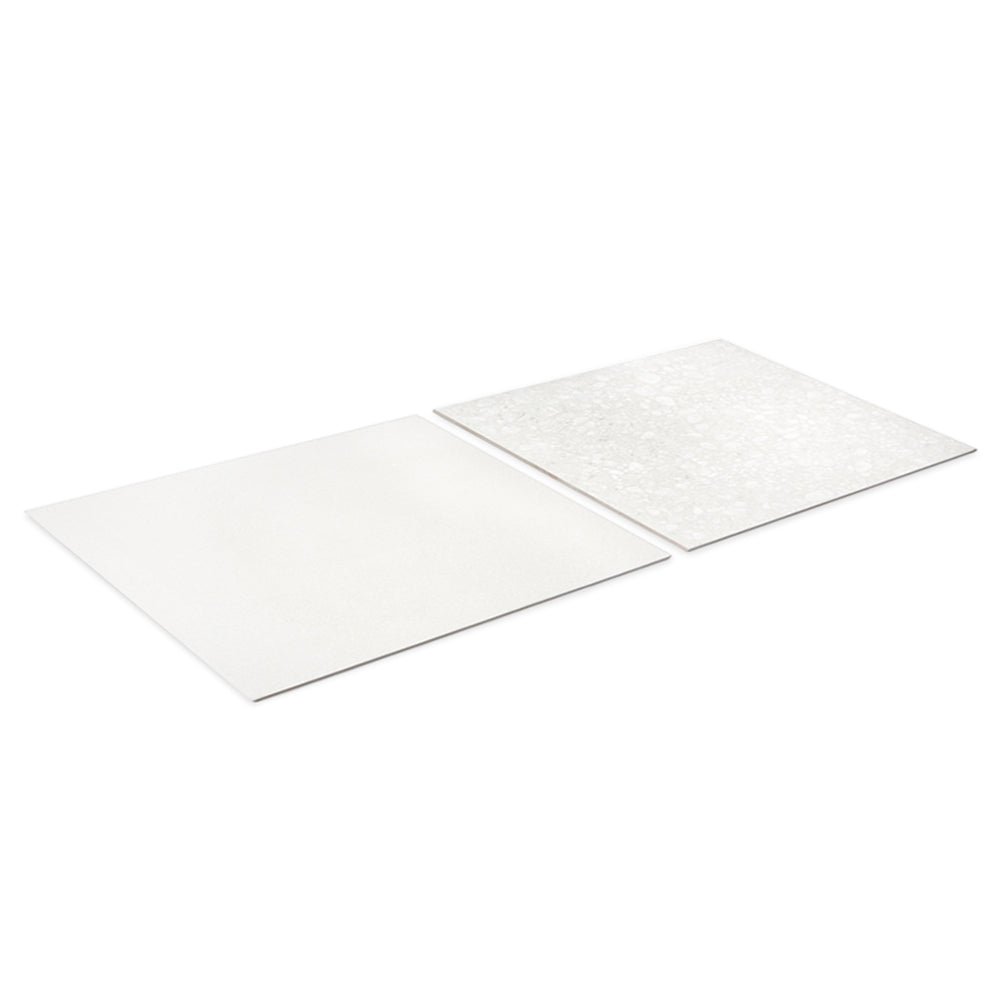 Terrazzo 2.0 24"x24" Checkerboard Minimal White & Pop White Porcelain Matte Tile