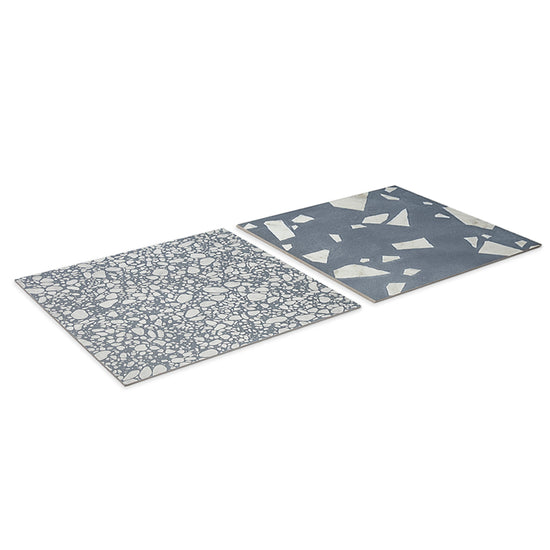 Terrazzo 2.0 24"x24" Checkerboard Rock Blue & Pop Blue Porcelain Matte Tile
