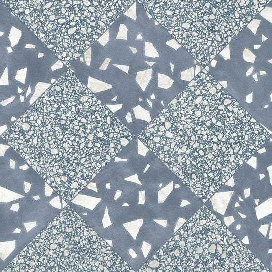 Terrazzo 2.0 24"x24" Checkerboard Rock Blue & Pop Blue Porcelain Matte Tile