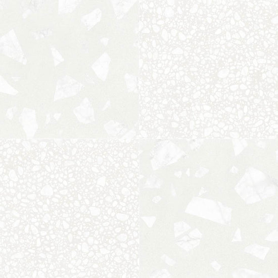 Terrazzo 2.0 24"x24" Checkerboard Rock White & Pop White Porcelain Matte Tile