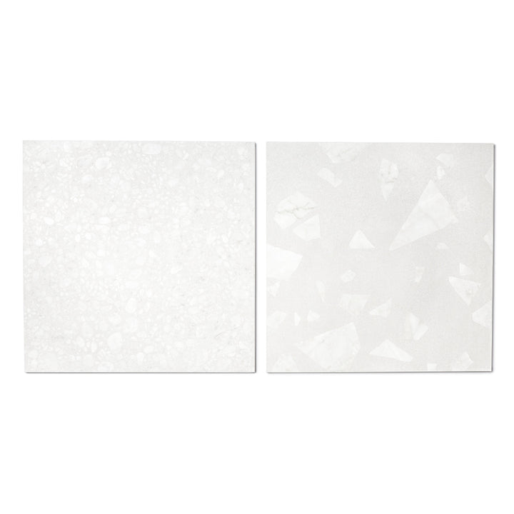 Terrazzo 2.0 24"x24" Checkerboard Rock White & Pop White Porcelain Matte Tile