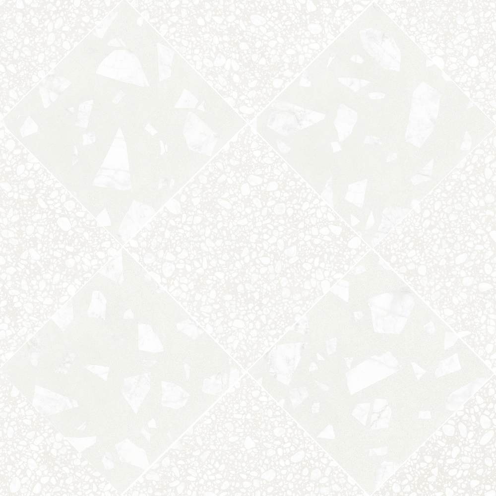 Terrazzo 2.0 24"x24" Checkerboard Rock White & Pop White Porcelain Matte Tile