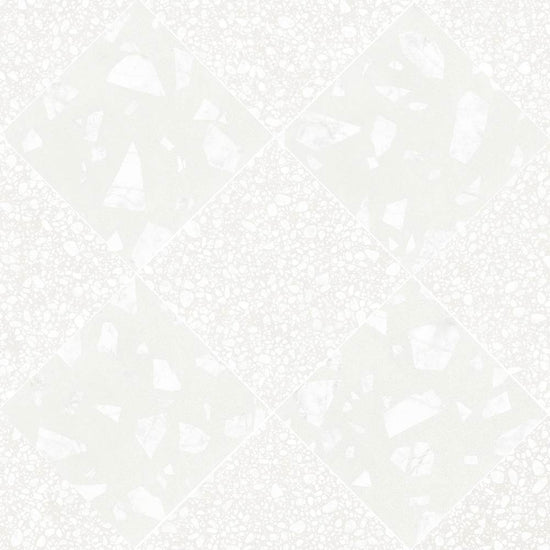 Terrazzo 2.0 24"x24" Checkerboard Rock White & Pop White Porcelain Matte Tile