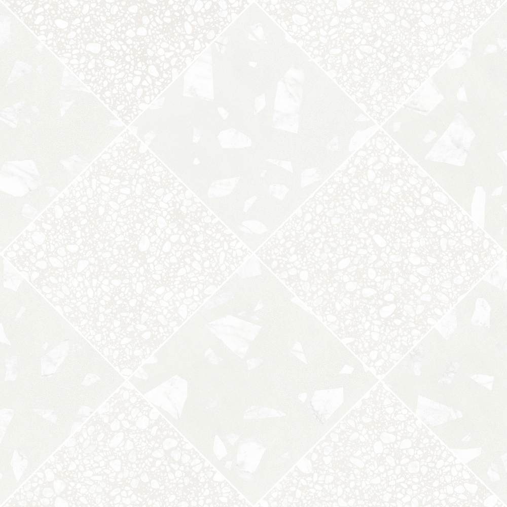Terrazzo 2.0 24"x24" Checkerboard Rock White & Pop White Porcelain Matte Tile