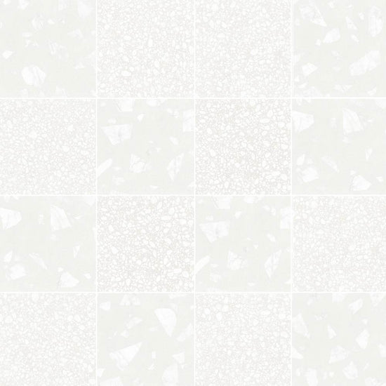 Terrazzo 2.0 24"x24" Checkerboard Rock White & Pop White Porcelain Matte Tile