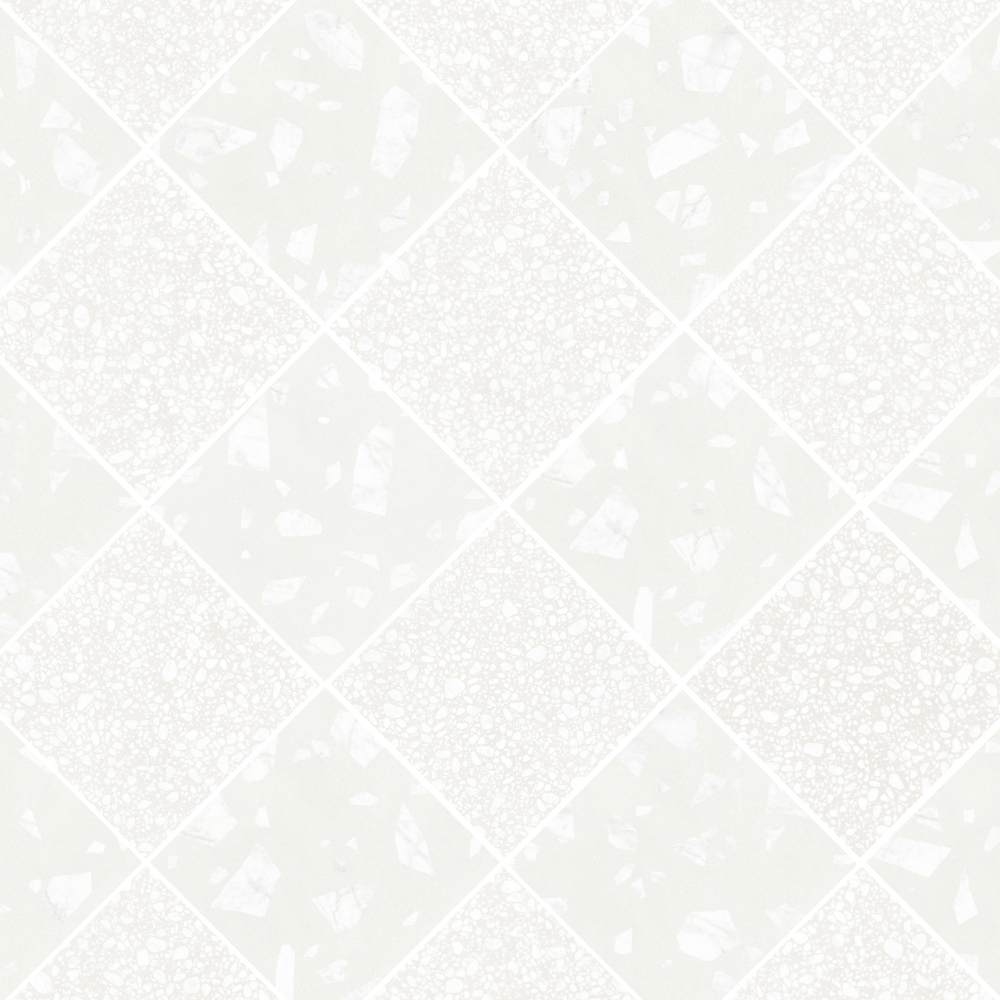 Terrazzo 2.0 24"x24" Checkerboard Rock White & Pop White Porcelain Matte Tile