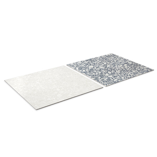 Terrazzo 2.0 24"x24" Checkerboard Pop White & Pop Blue Porcelain Matte Tile