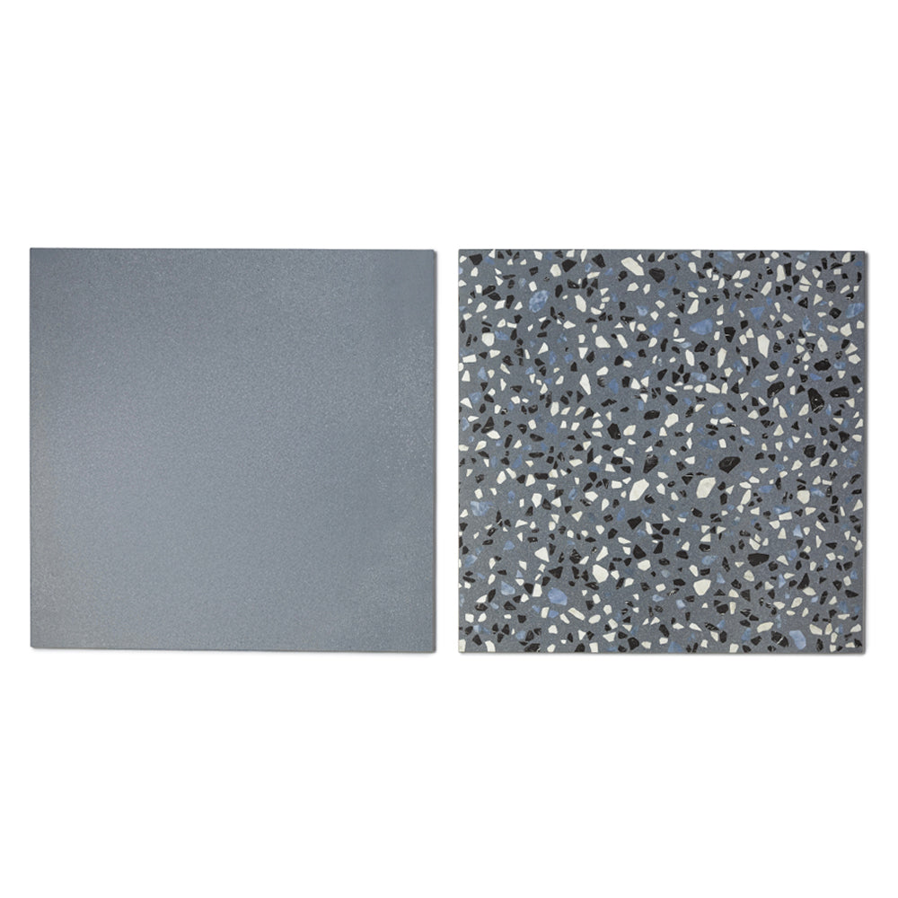 Terrazzo 2.0 24"x24" Checkerboard Minimal Blue & Classic Blue Porcelain Matte Tile